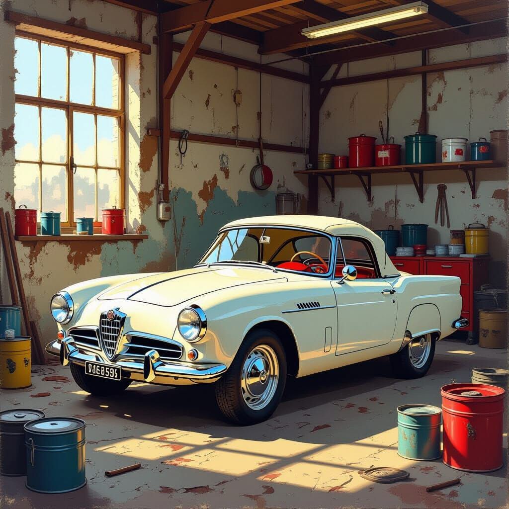 1952 Alfa Romeo Camper in Painterly Workshop