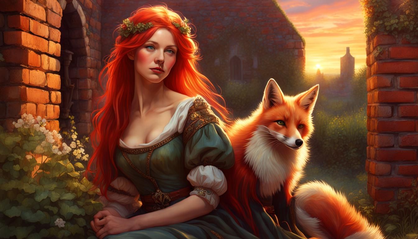 Medieval Maiden's Sunset Serenade