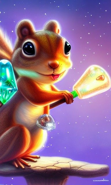 Chibi Fantasy Warriors in Radiant Art Nouveau Style