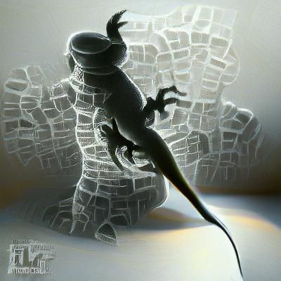 Realistic Lizard Silhouette in High Detail
