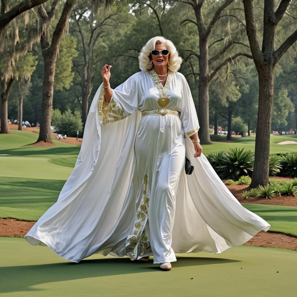 Sultry Augusta Golf Course Scene in Vibrant Drag Queen Style