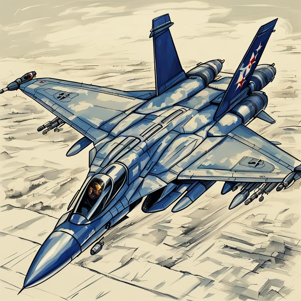 Fighter Jet in Futuristic Combat Aesthetic