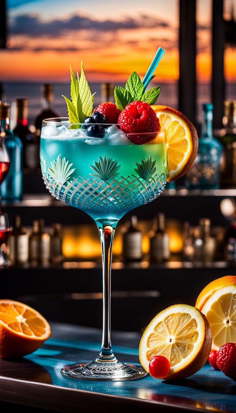 Elegant Cocktail Art in Vibrant Colors