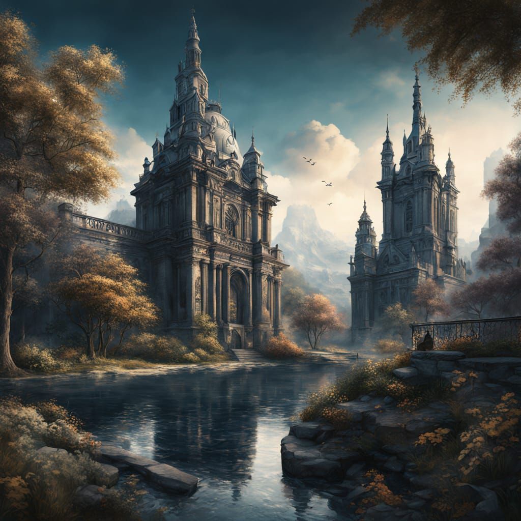 Summer Veranda: Detailed Impressionist Matte Painting