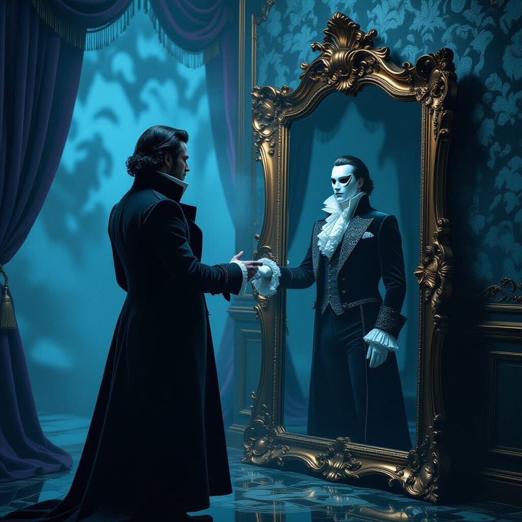 Mystical Mirror Portal to a Baroque Shadow Realm