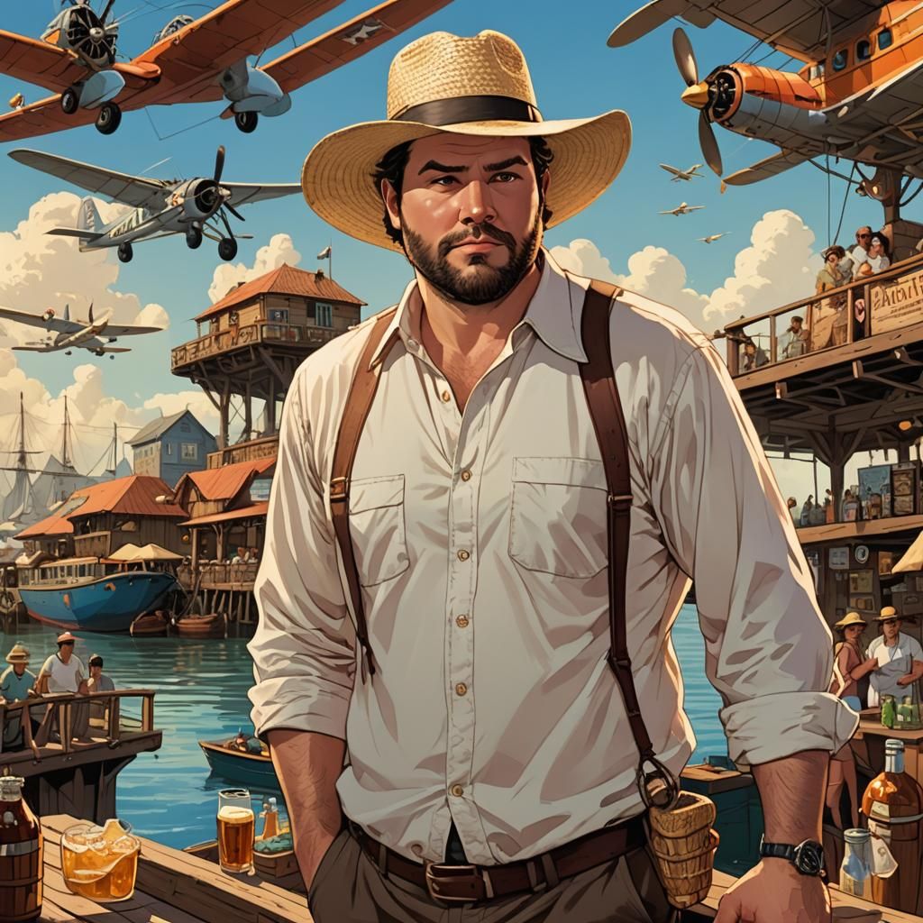 Surreal Summer Comic Book Scene