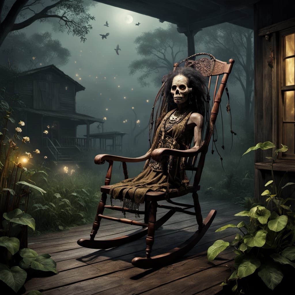 Eerie Mami Wata in Dark Fantasy Art