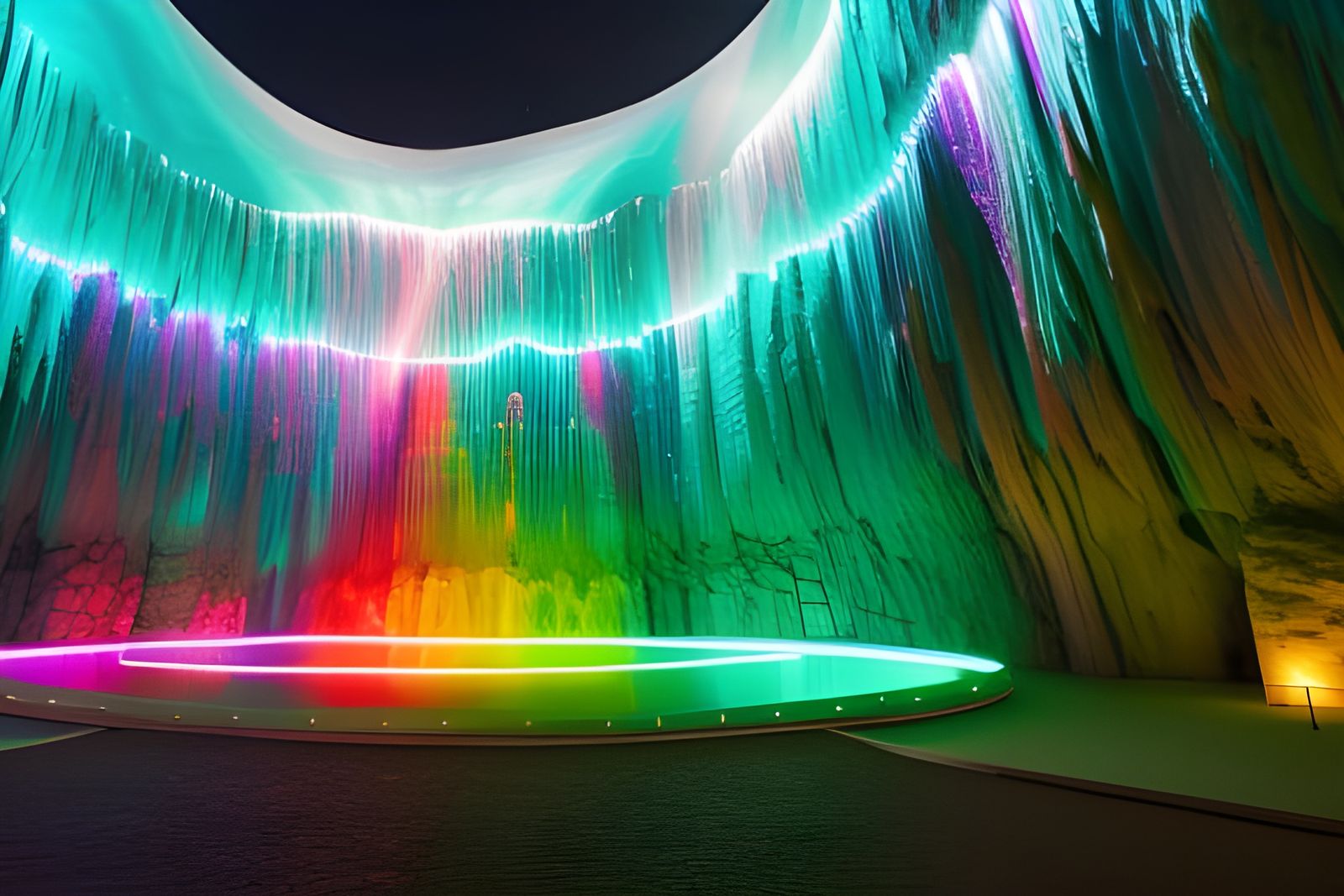 Luminous Caverns in Vibrant 8k Neon