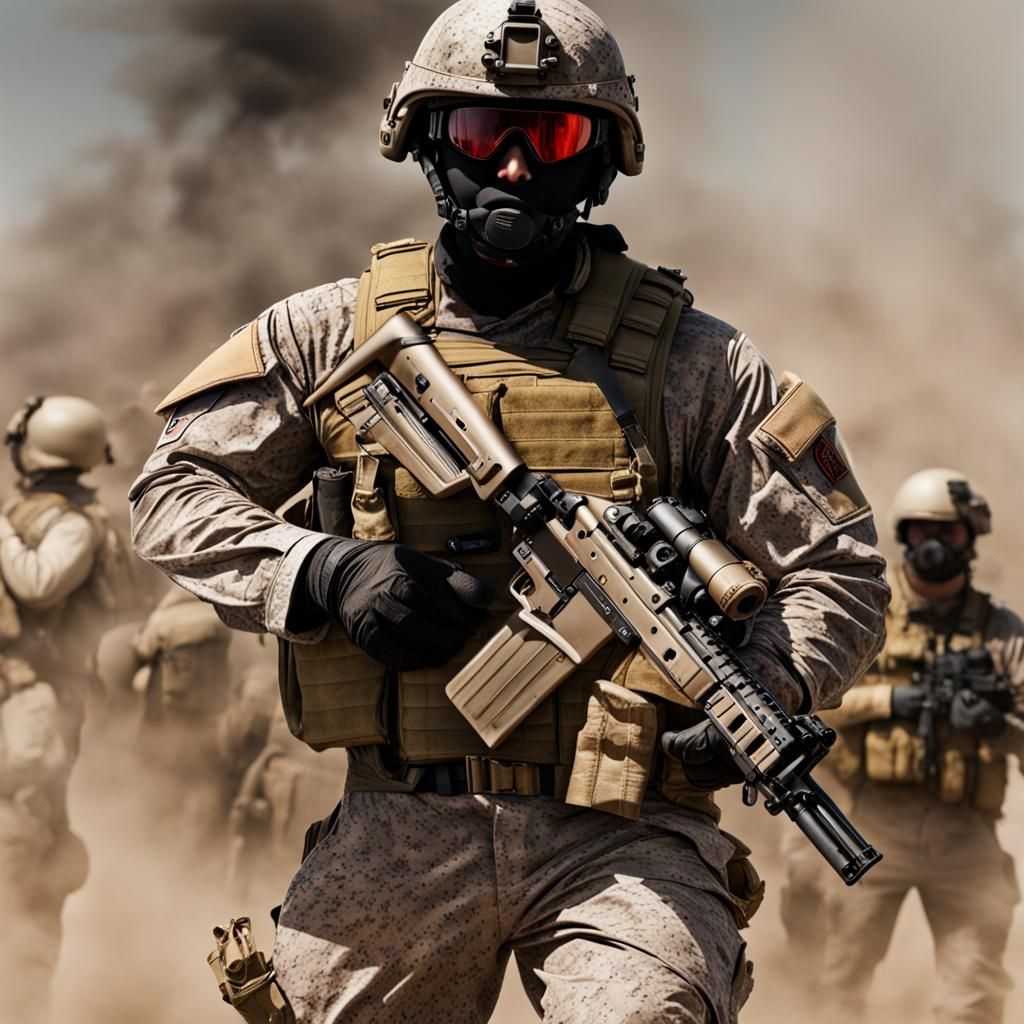 Cyberpunk Super Soldier in Tactical Gear