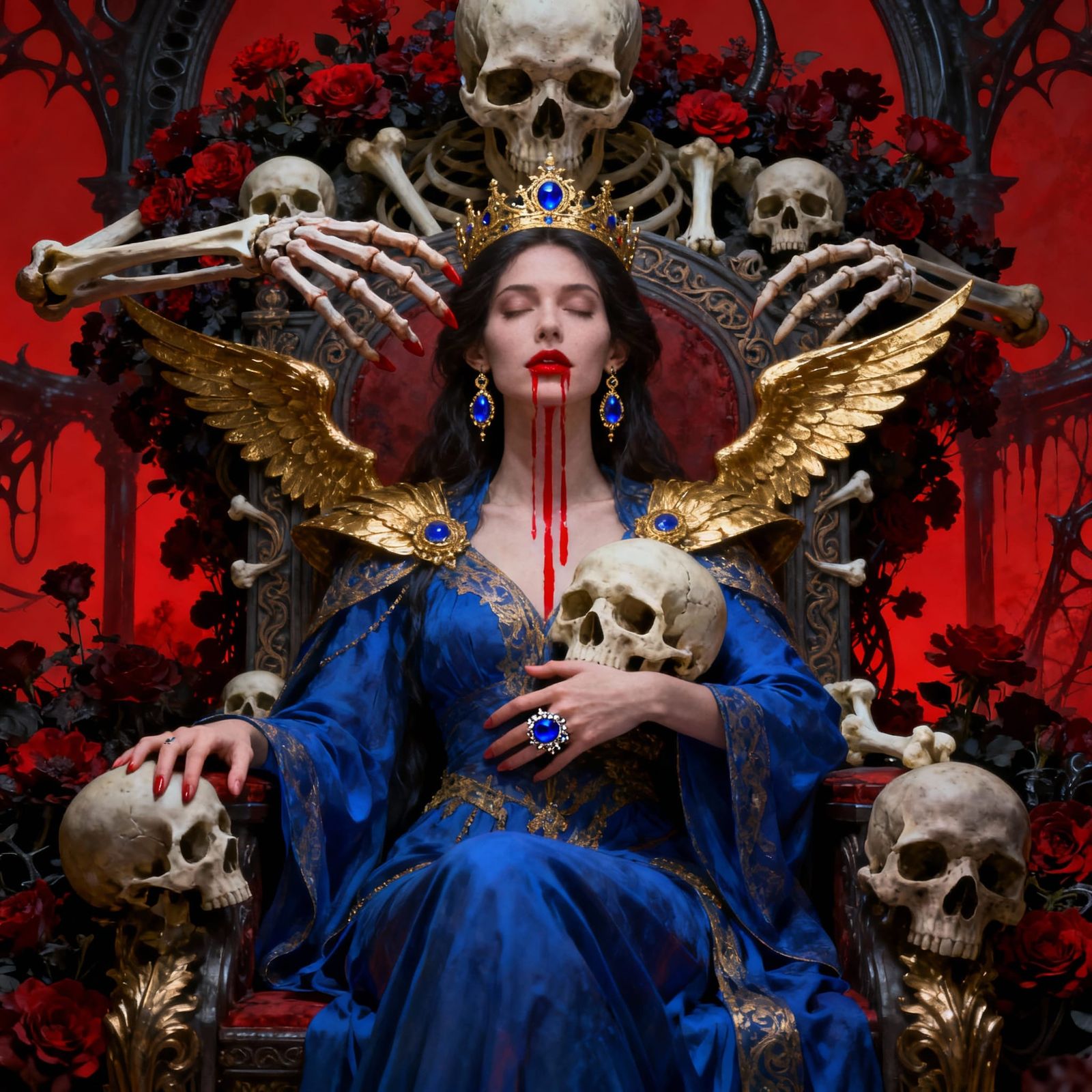 Mystical Queen of Death on Skull Throne