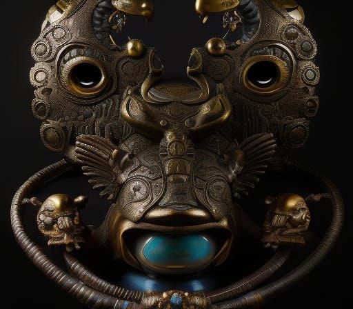 Surrealistic Bronze Sculpture on a Tranquil Pond