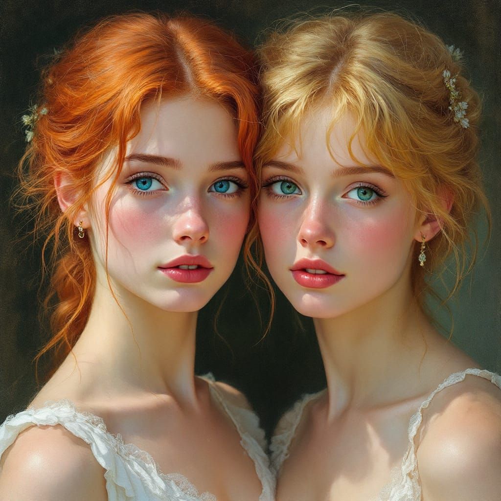 Impressionist Portrait of Two Irish Women