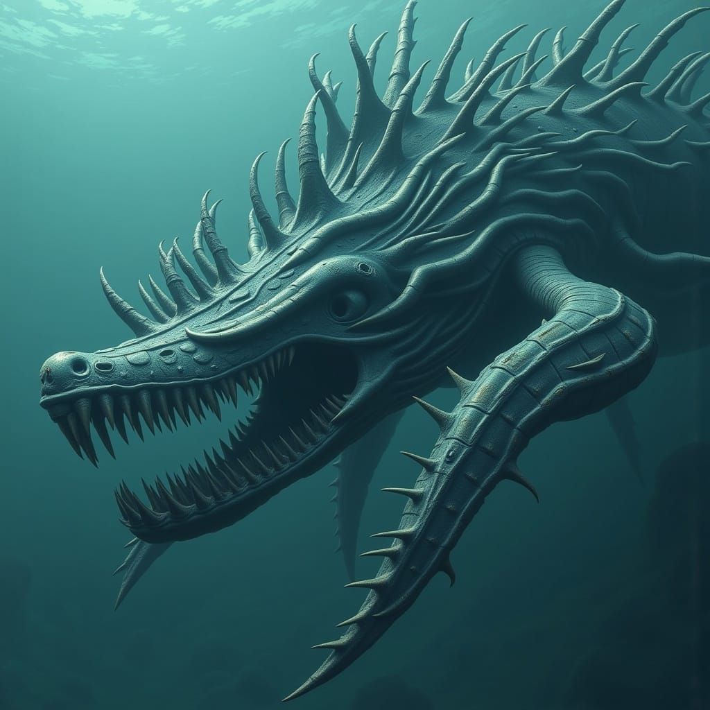 Colossal Serpent Emerges from Ancient Ruins in a Radiant Aur...