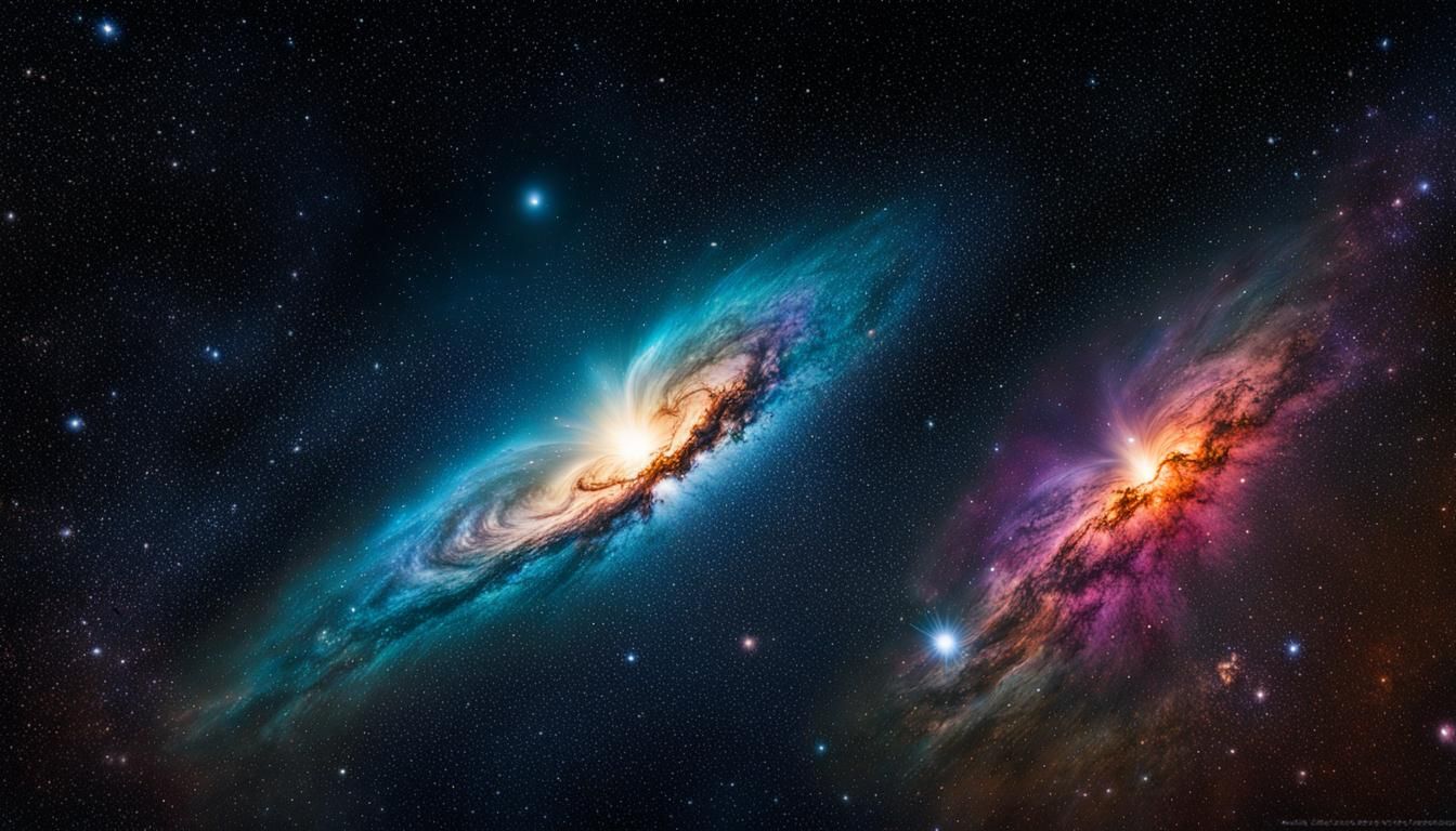 Vibrant Cosmos with Colorful Nebulas and Planets