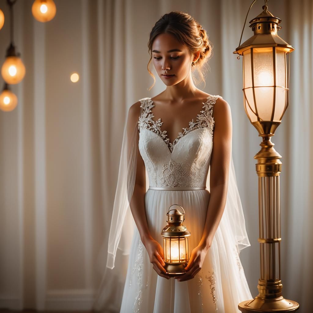 Ethereal Bride in Golden Glow