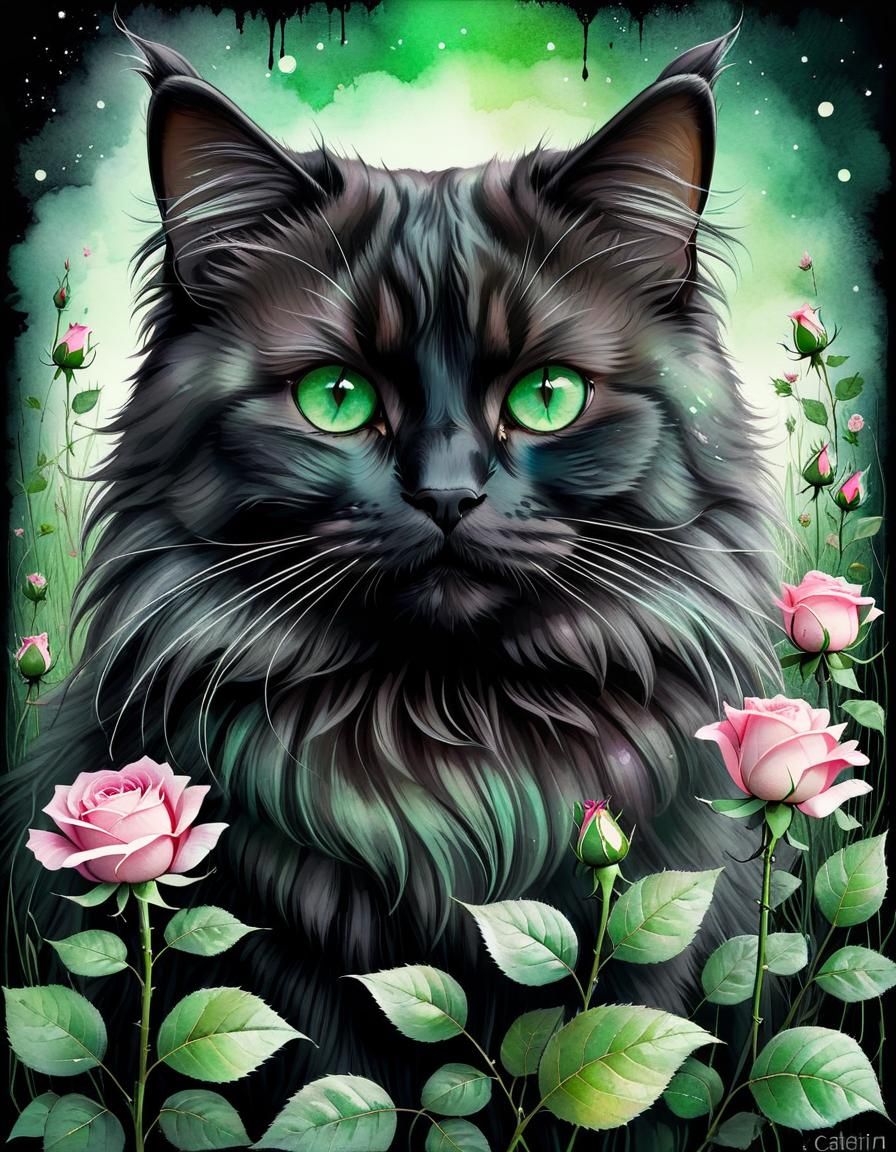 Russian black Siberian Cat 2024 by Per.