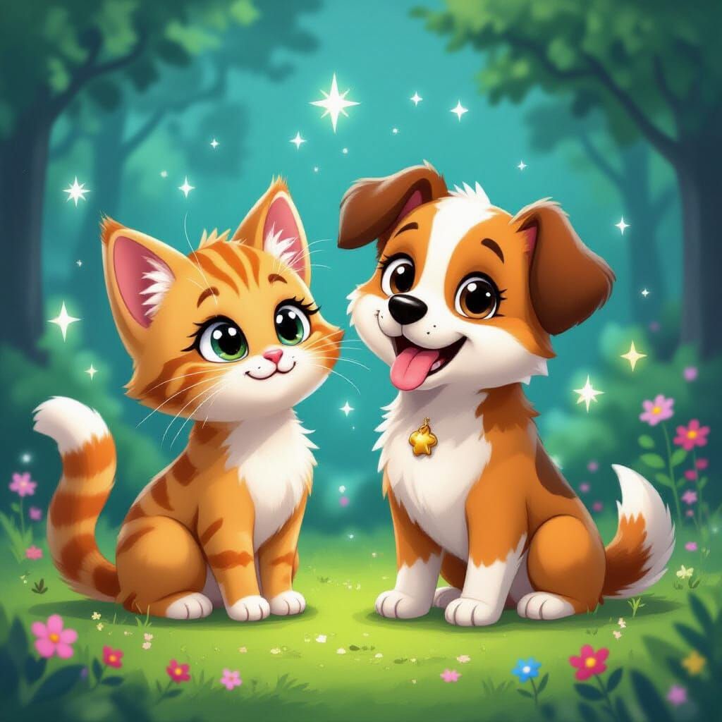 Magical Kitten and Dog Friends