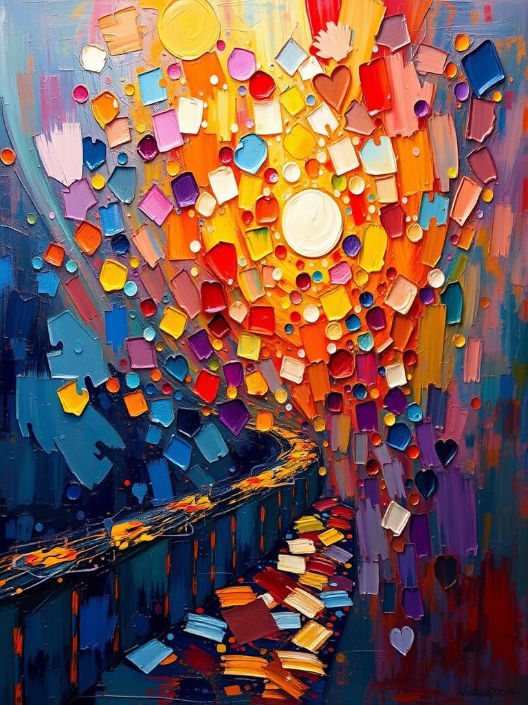 Abstract Expressionist Portrait in Dada Style