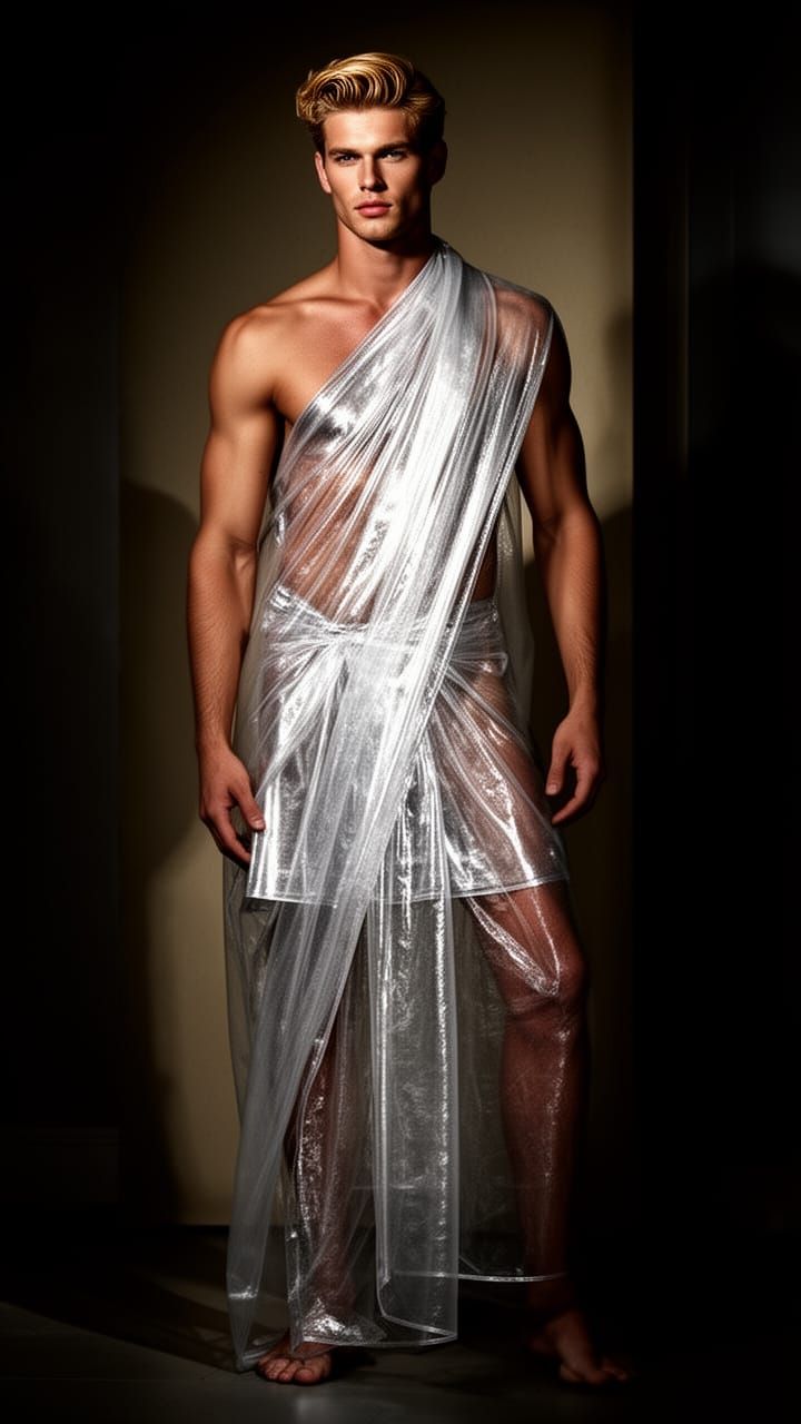 Art Deco Model in Silver Pareo, Graphic Illustration