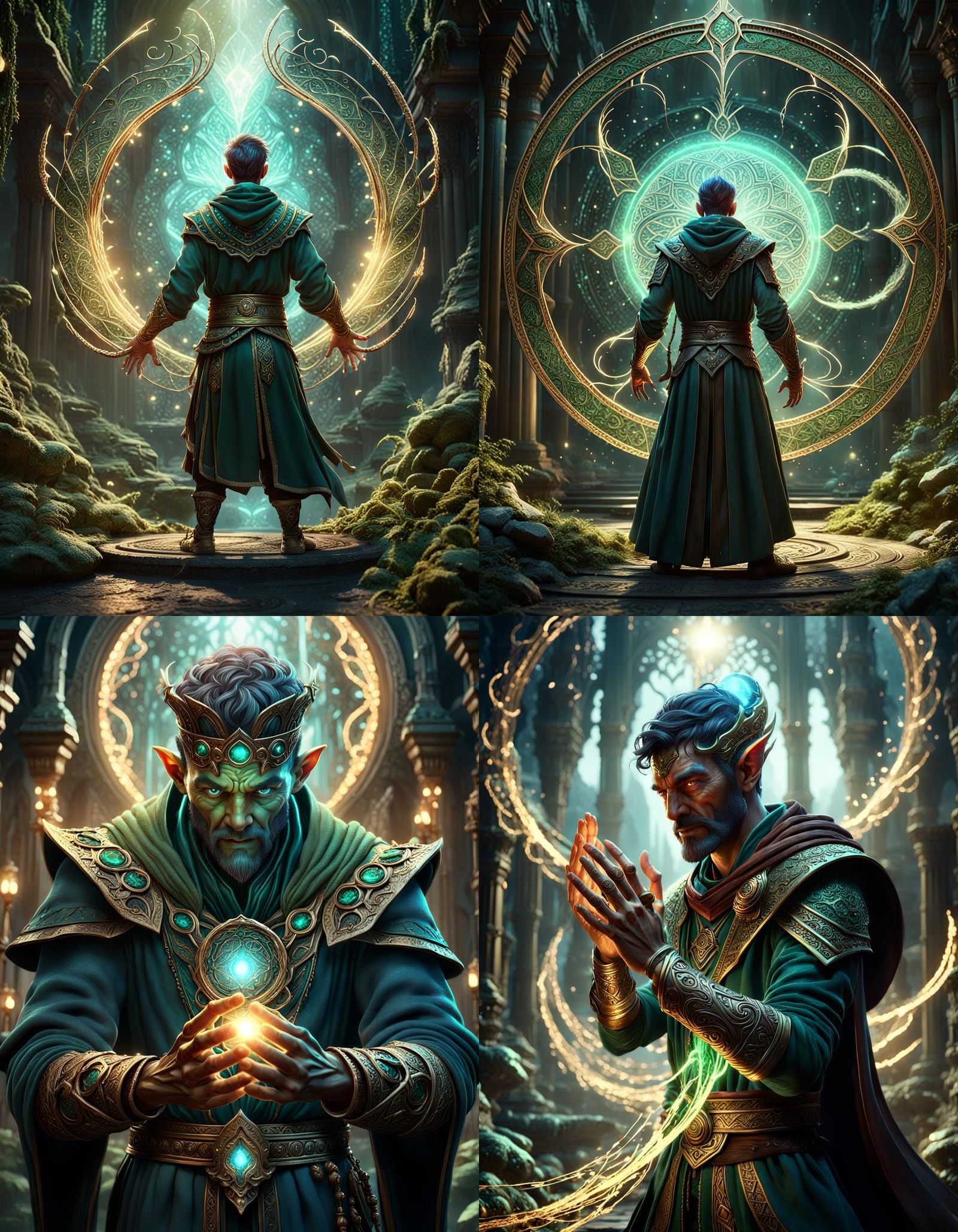 Epic Fantasy Digital Painting of Elf Bending Light