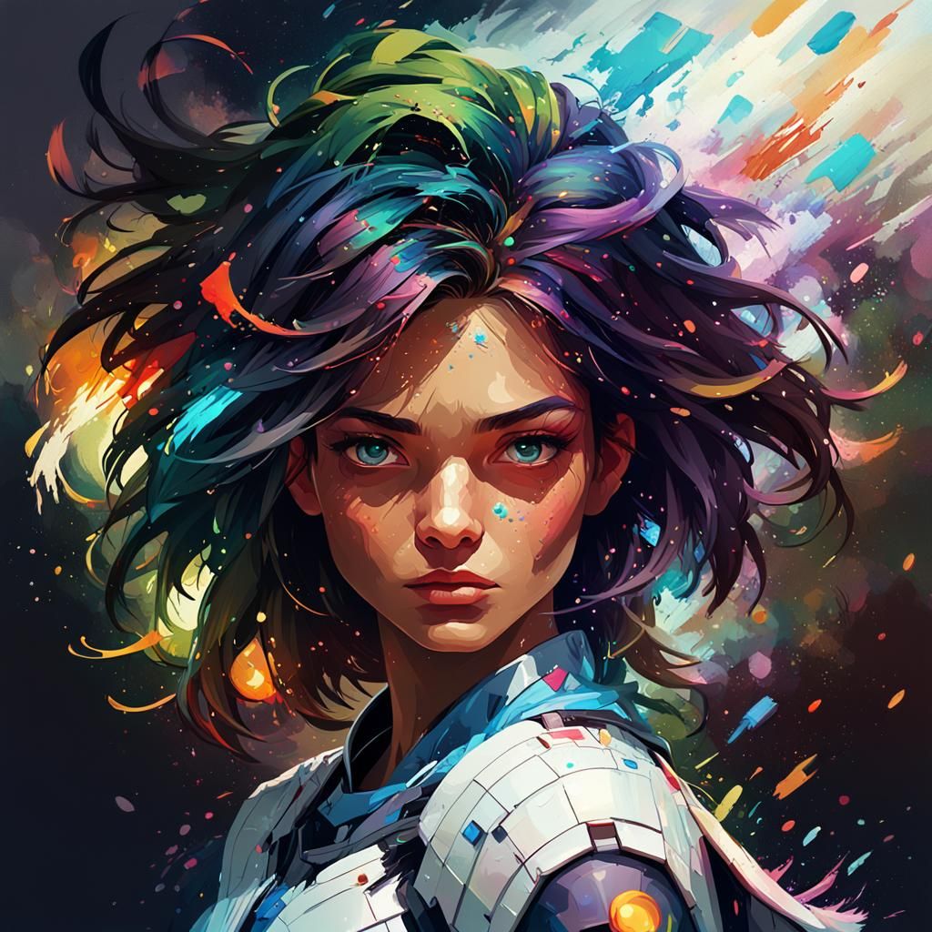 Intricately Detailed Digital Portrait in Digital Oil Paintin...