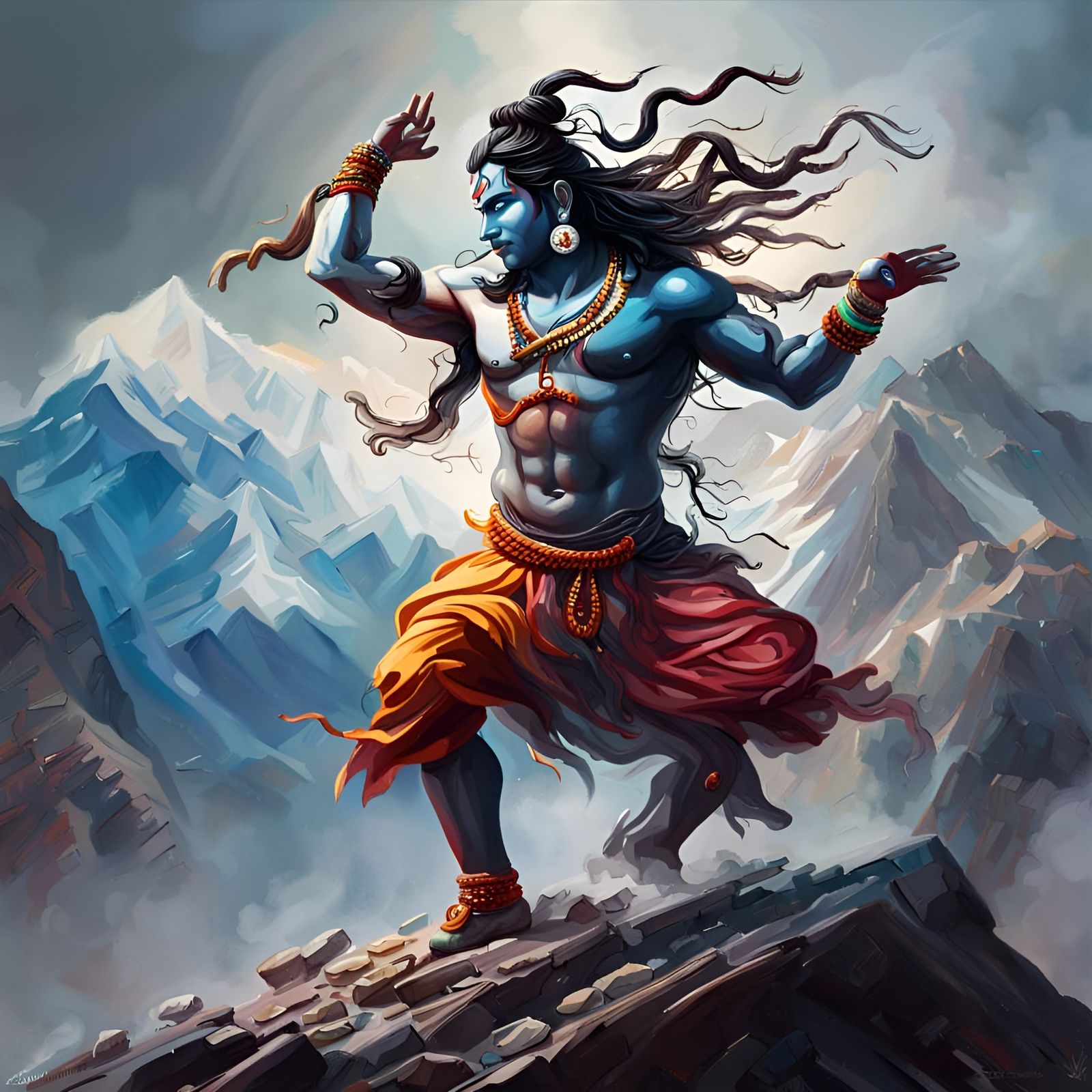 Surreal Lord Shiva Performs Destructive Dance in the Himalay...