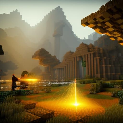 Minecraft Laser Cannon Build in Dark Fantasy Style