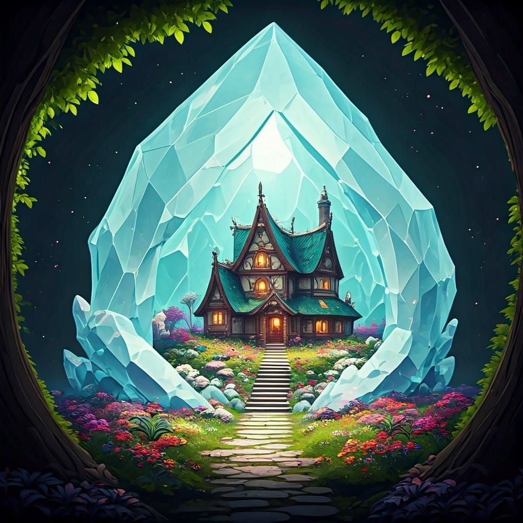 Crystal Fairy-Tale House: Fantasy Concept Art