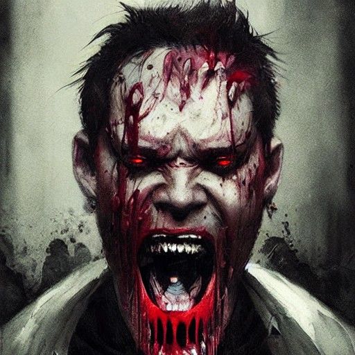 Urban Man Screaming in a Dark Cityscape