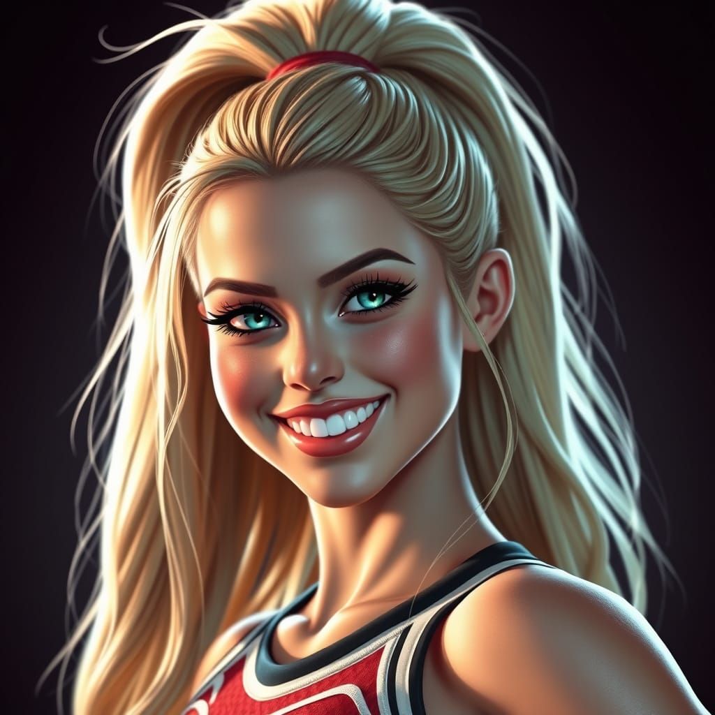 Ethereal Cheerleader Portrait in Fantasy Realism Style