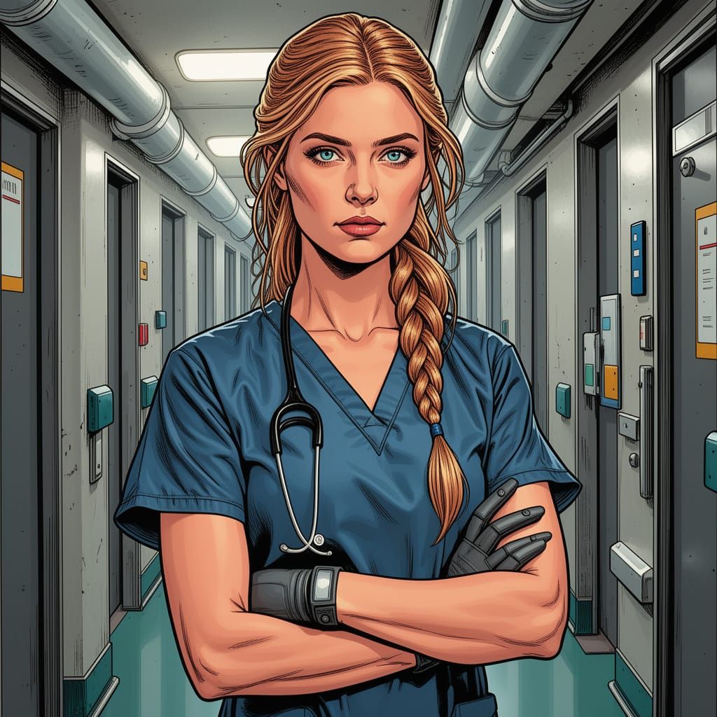 Trauma Nurse with Maternal Warmth in Realistic Style