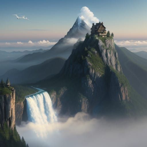 Majestic Mountain Retreat with Cascading Waterfalls and Quai...