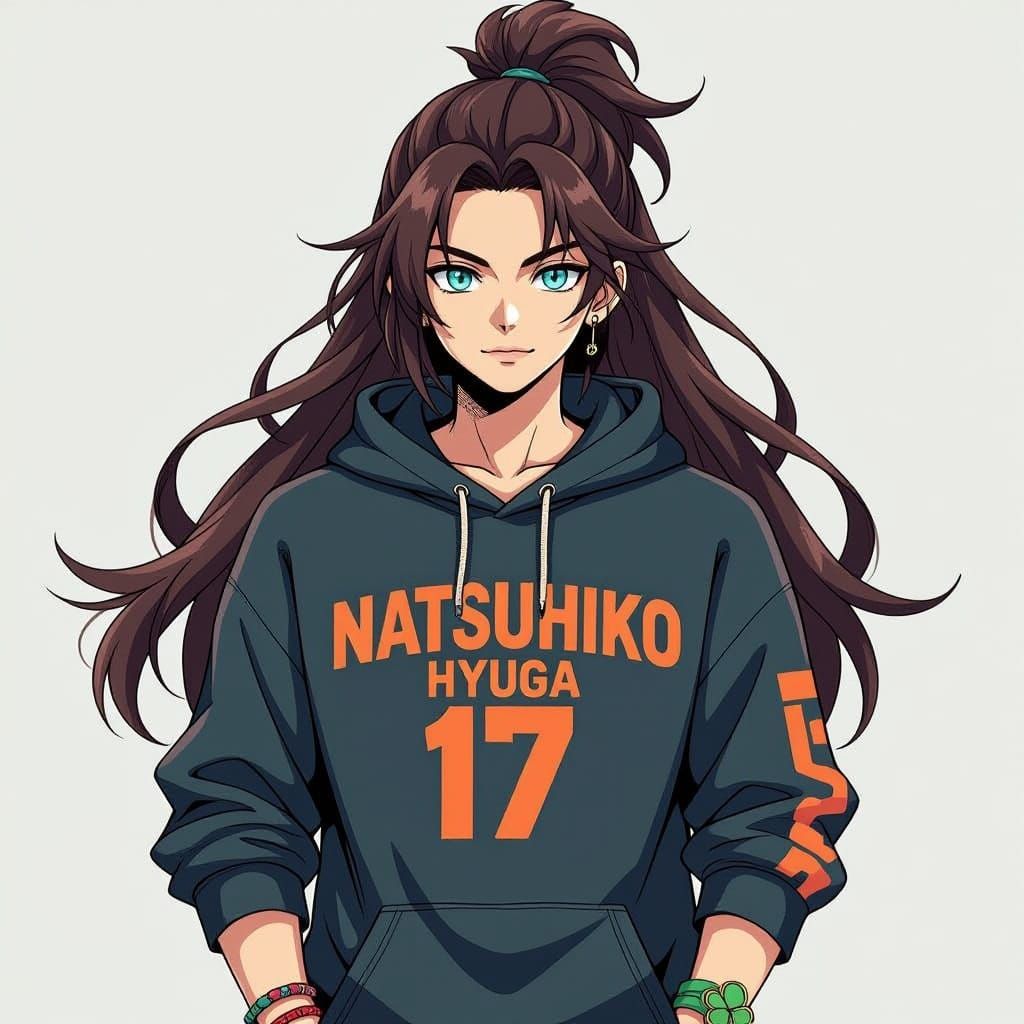 Anime Portrait of Natsuhiko Hyuuga in Shonen Style