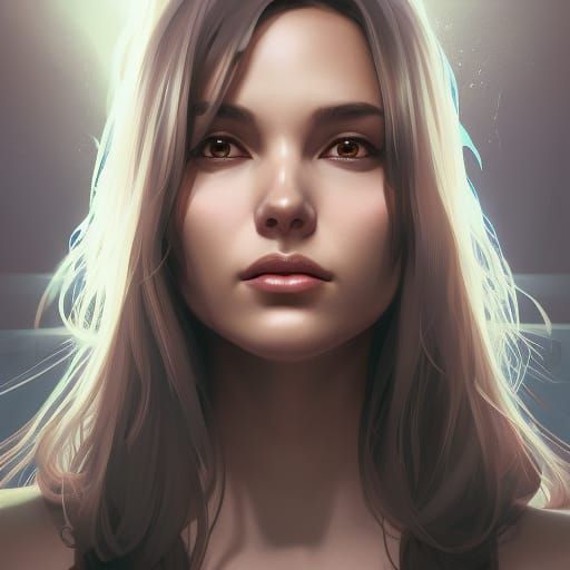 HyperRealistic Portrait in Triadic Colors by Greg Rutkowski-...