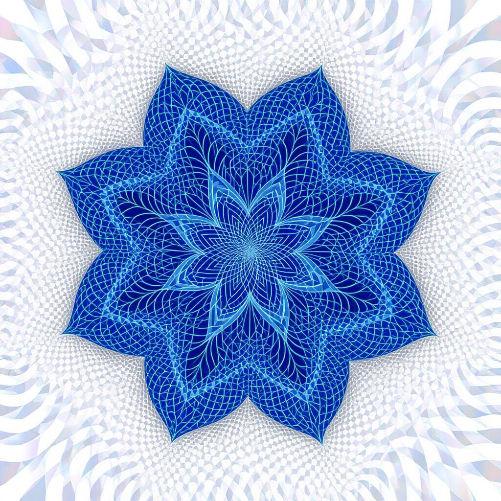 Abstract Sapphire Wave Function Fractal Art