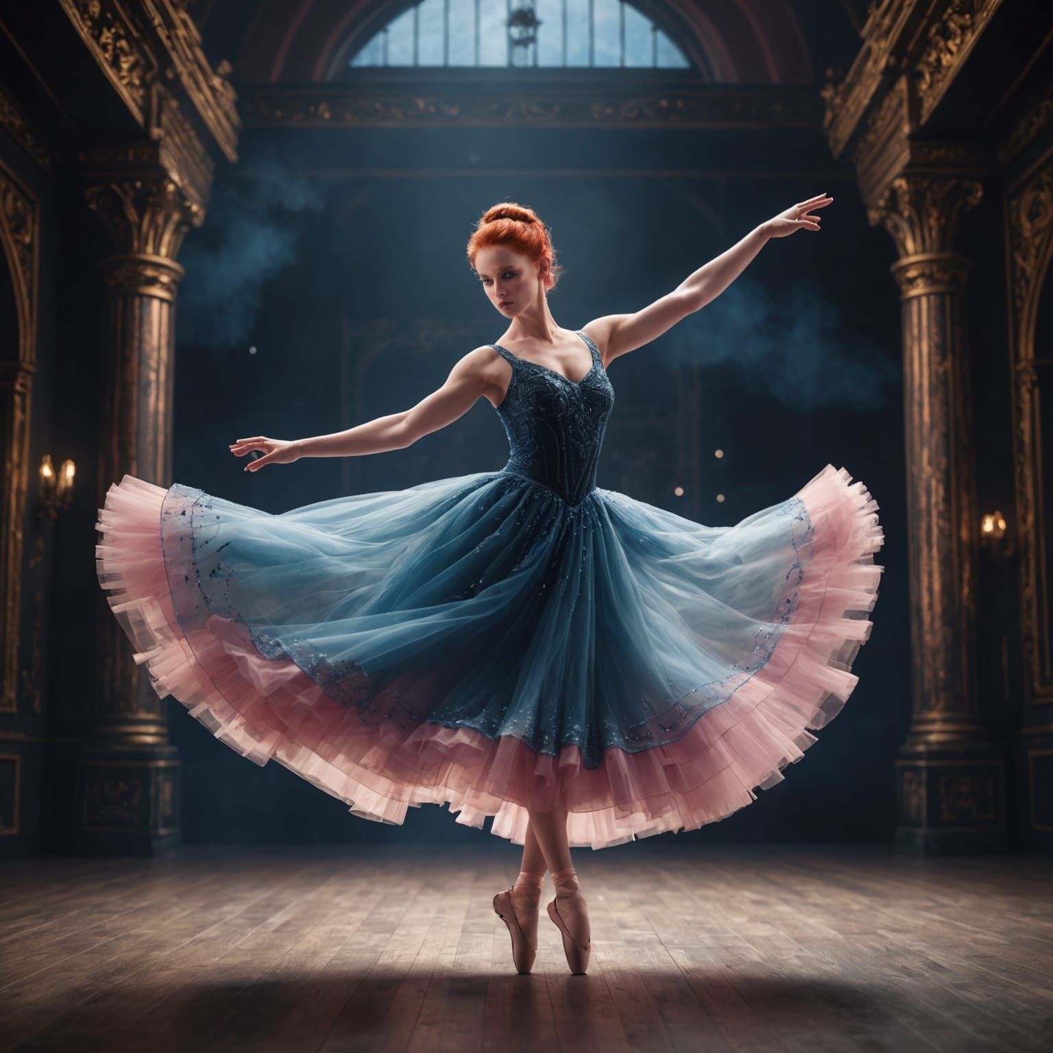 Ethereal Ballerina in Lavender-Hued Fantasy