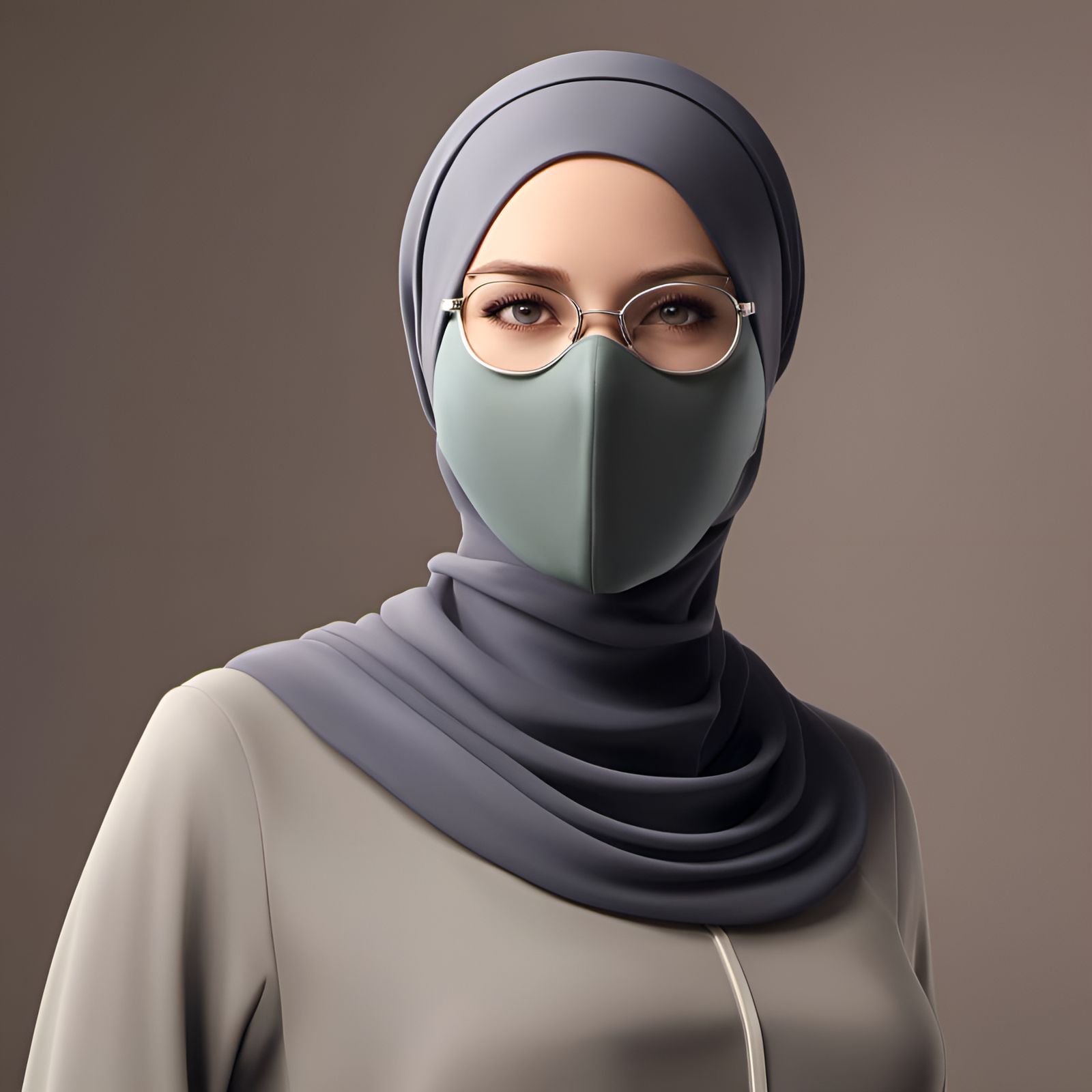German Woman in Hijab, Hyperdetailed Digital Portrait