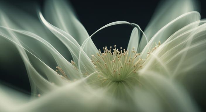Ethereal Noctilucent Flower Radiates in Dark Blue Night