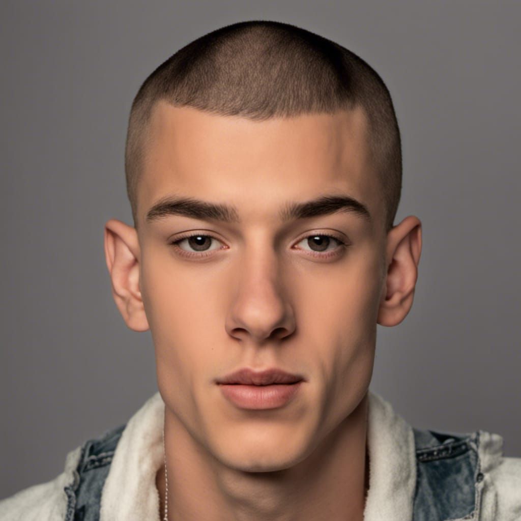 Young Man with a Shaved Head