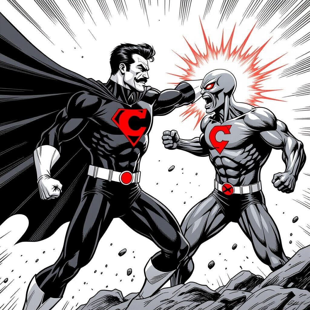 Viltrumite Superhero Comic Book Fight Scene