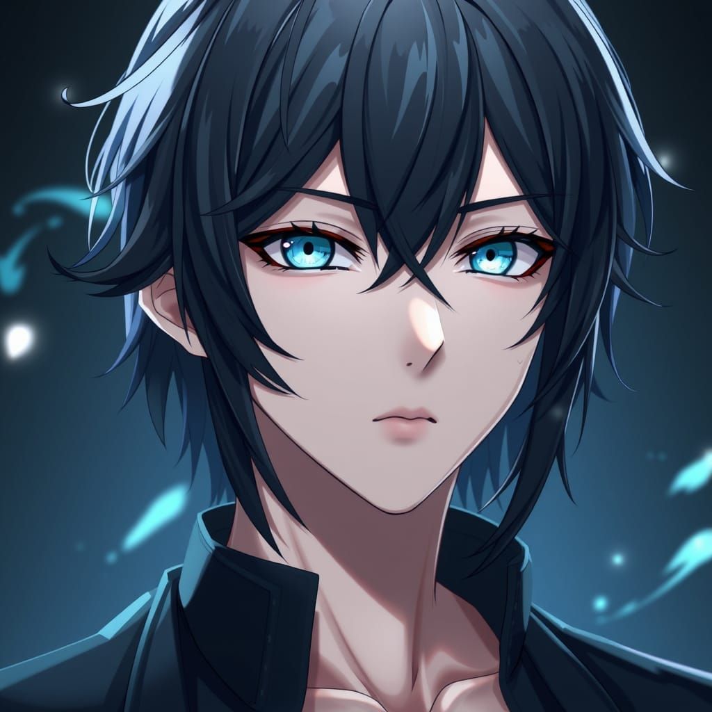 Mysterious Anime Warrior with Ethereal Eyes