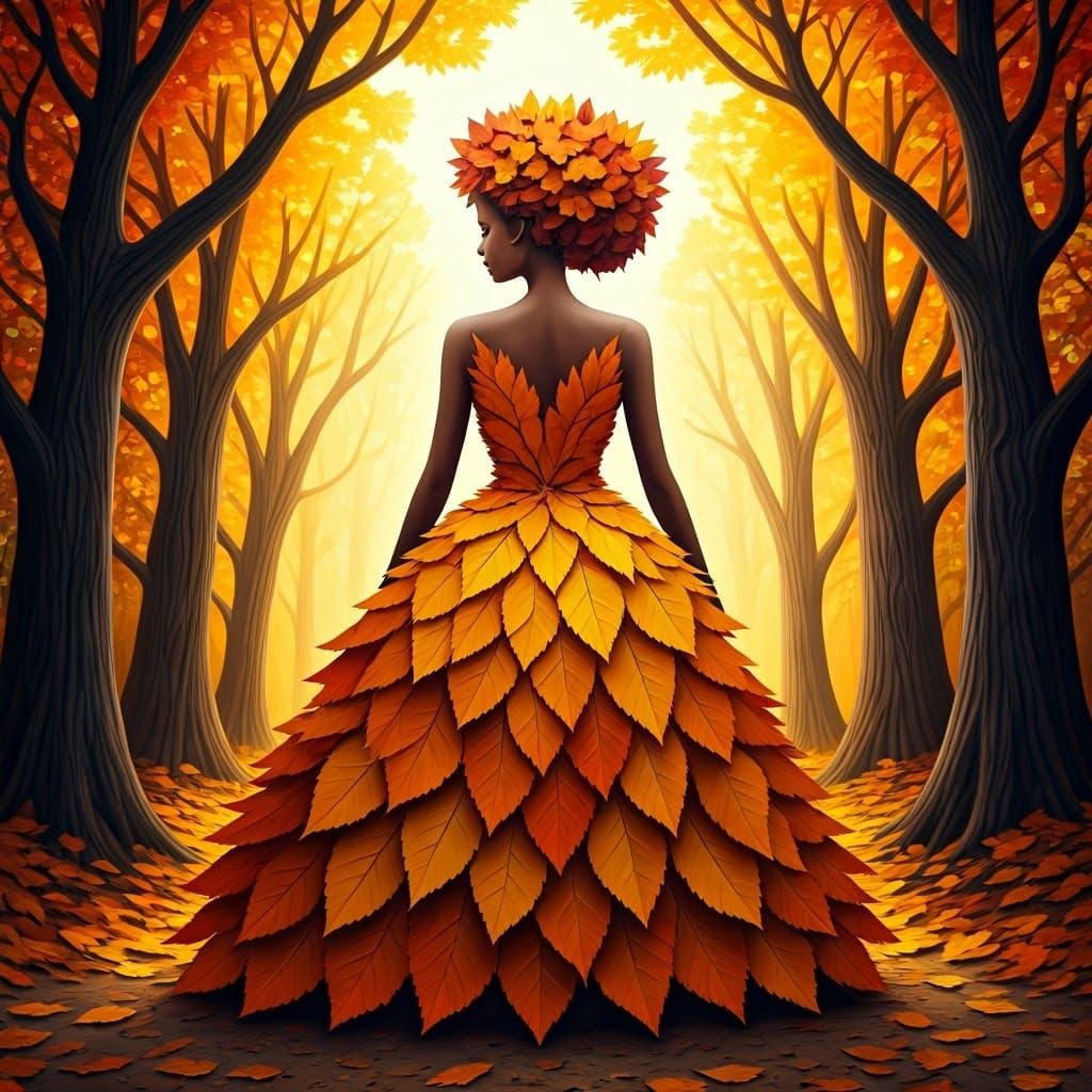 Autumn Leaves Paper Art Masterpiece with Vibrant Warm Colors