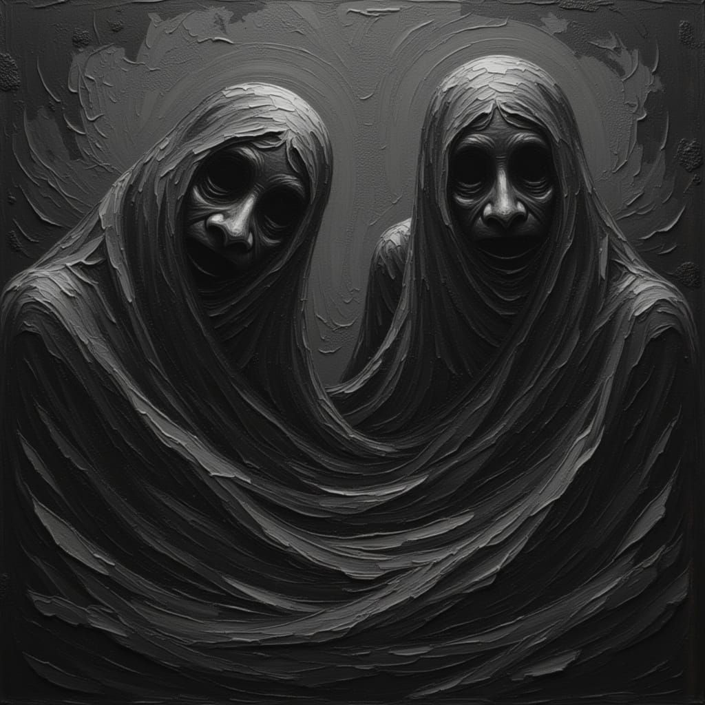 Sinister Horror in Liminal Space, Impasto Style
