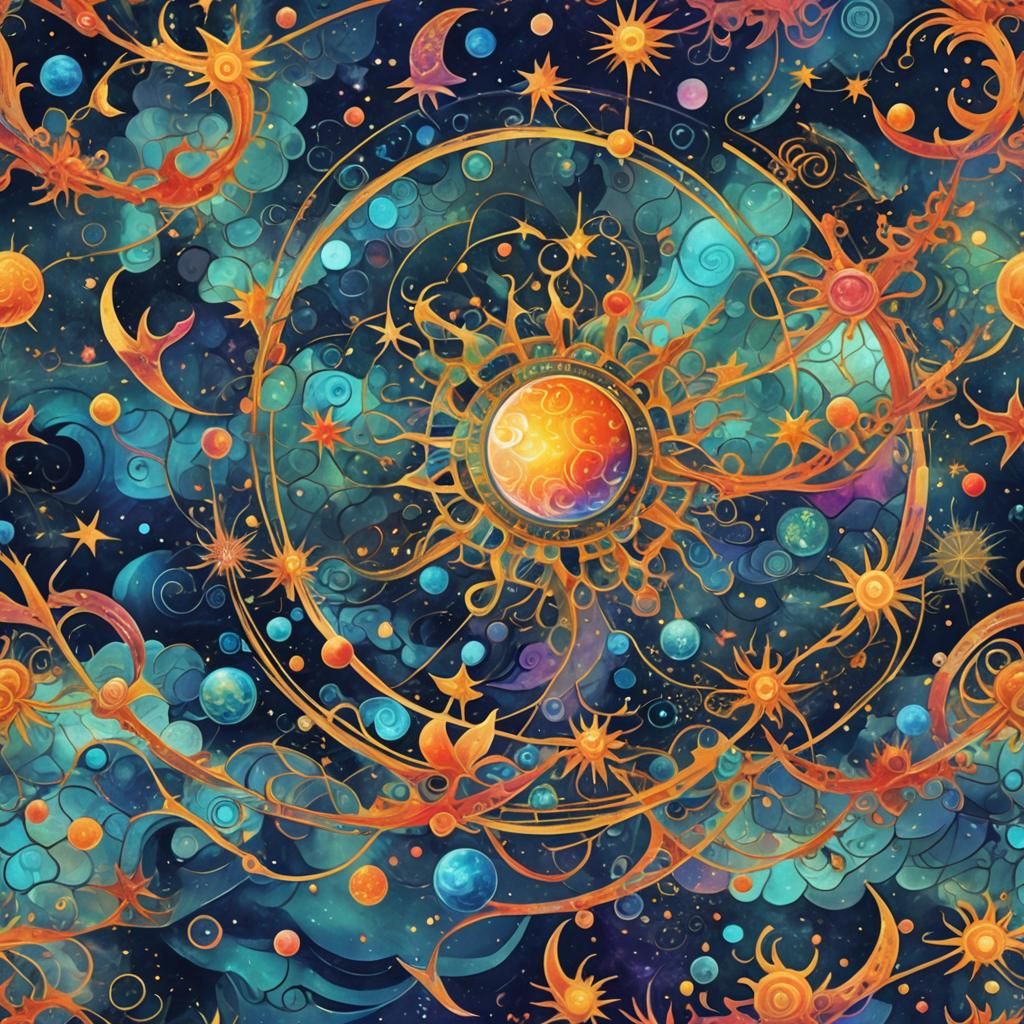 Surreal Coastal Retreat in Cosmic Holographic Style