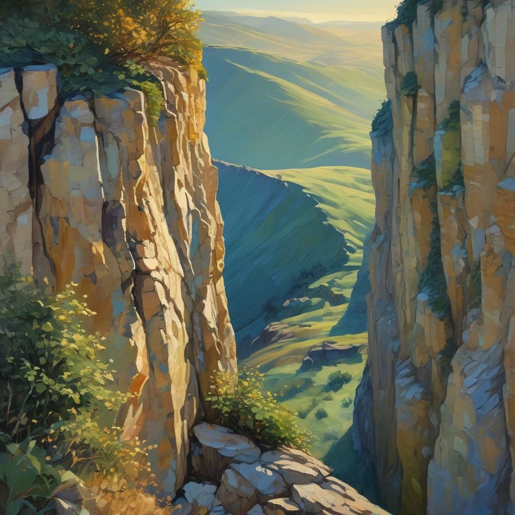 Vibrant Landscape in Expressive Oil Painting Style