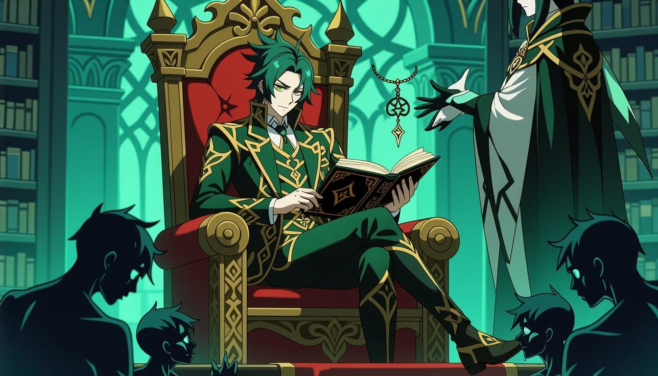 Alhaitham in Sumeru Library Anime Portrait