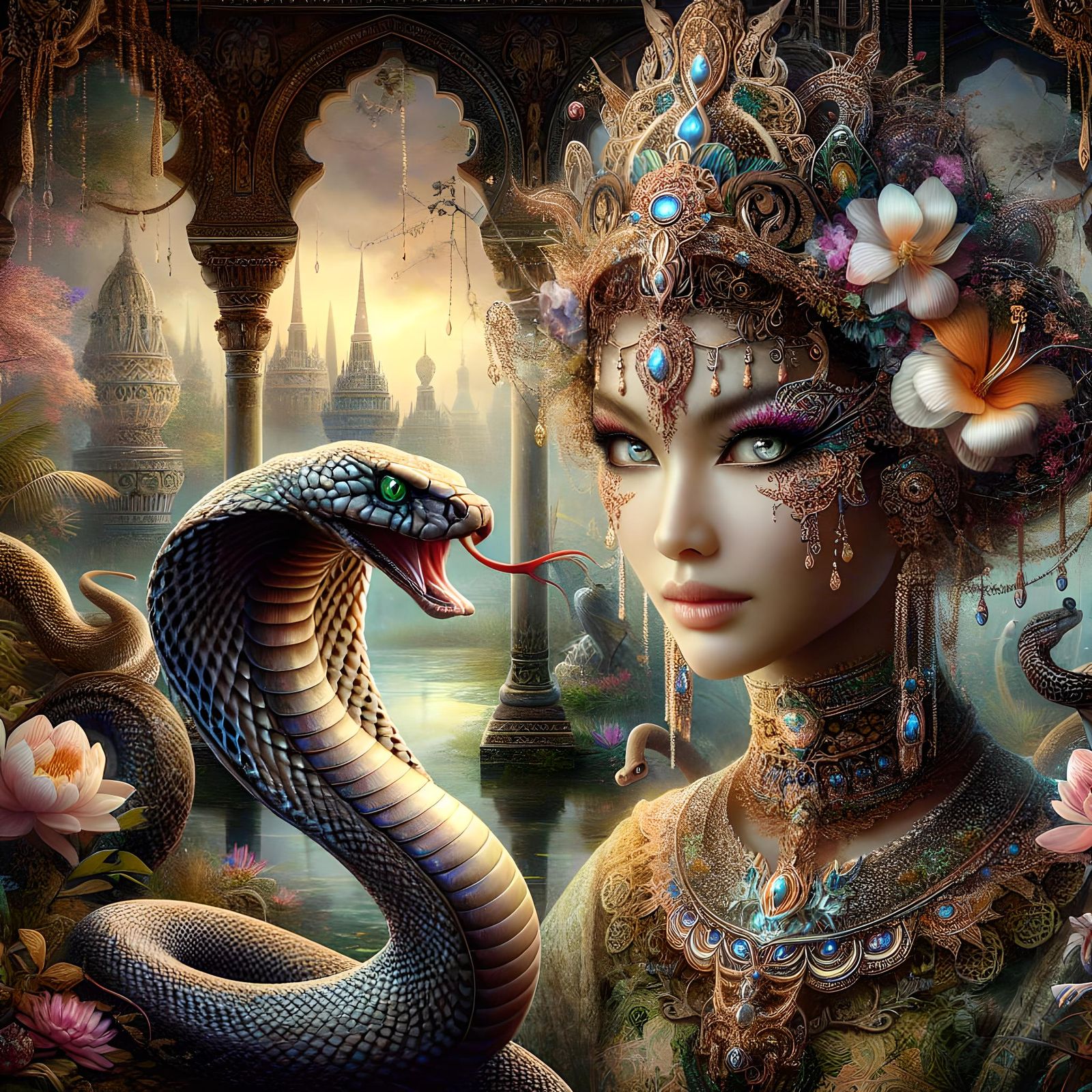 Snake Goddess with Cobra