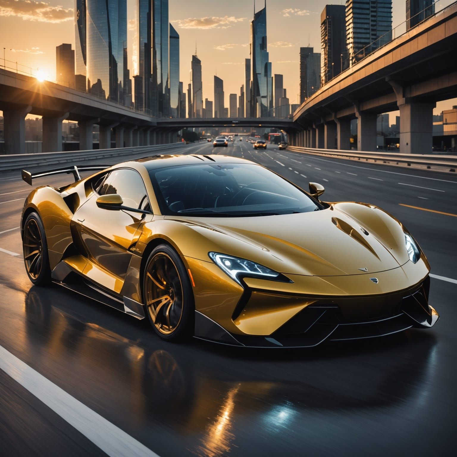 Cyberpunk Dreams of Liquid Gold Skies and Chrome Rivers