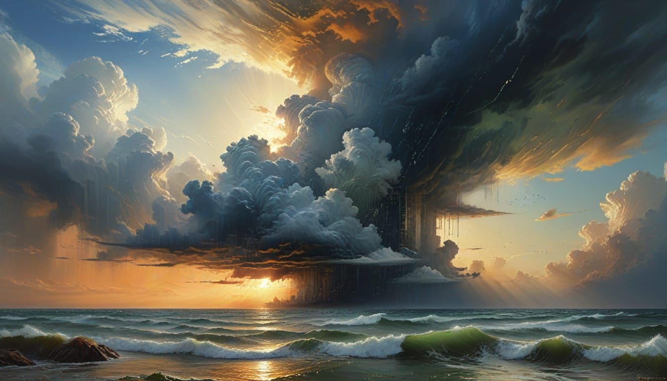 turner painting matrix, clouds code