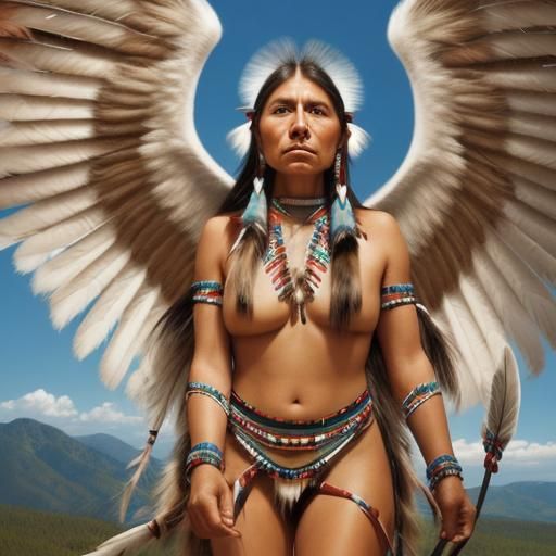 Majestic Native American Angel Woman